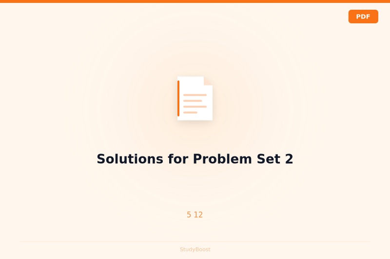 Solutions for Problem Set 2