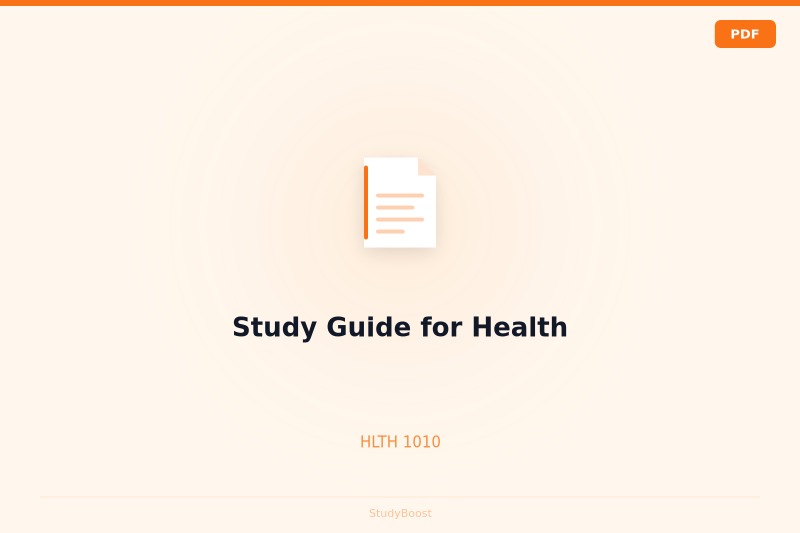 Study Guide for Health