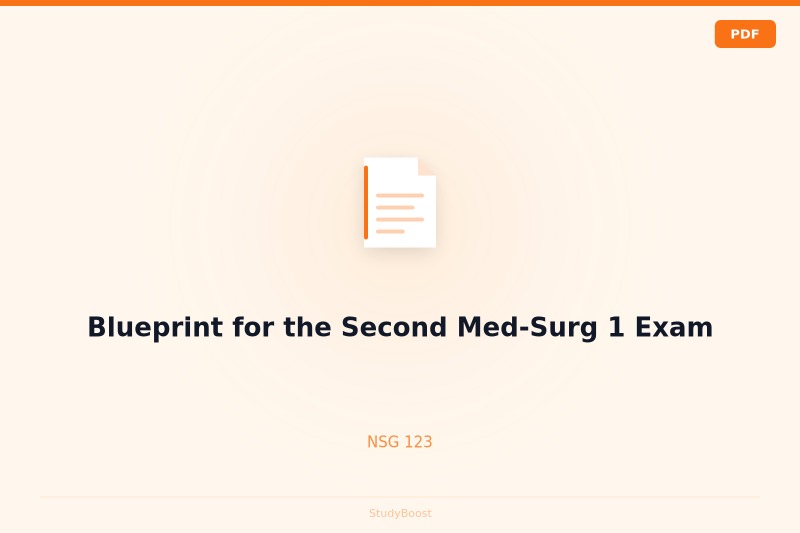 Blueprint for the Second Med-Surg 1 Exam