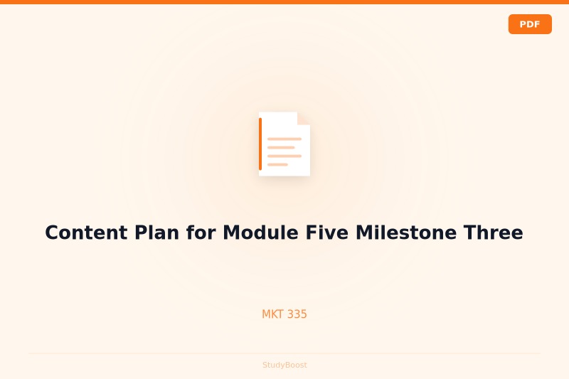 Content Plan for Module Five Milestone Three
