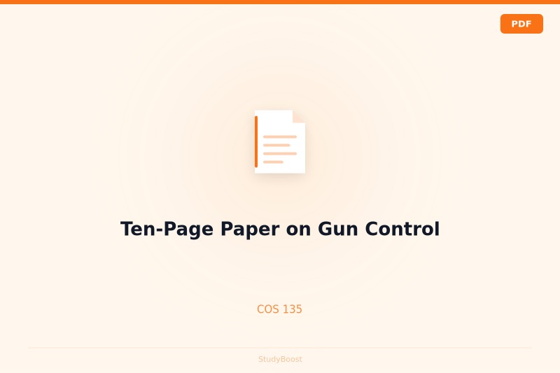 Ten-Page Paper on Gun Control