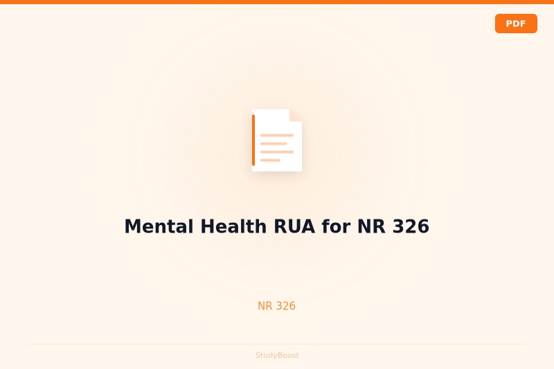 Mental Health RUA for NR 326