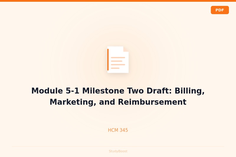 Module 5-1 Milestone Two Draft: Billing, Marketing, and Reimbursement