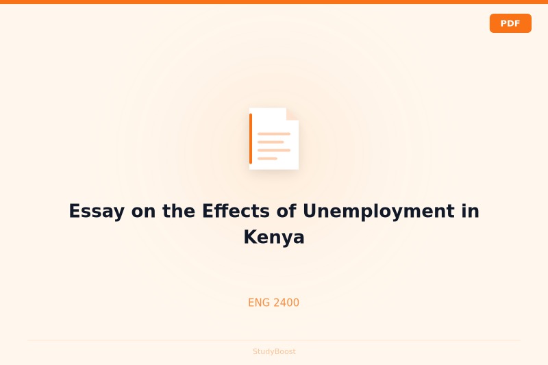 Essay on the Effects of Unemployment in Kenya