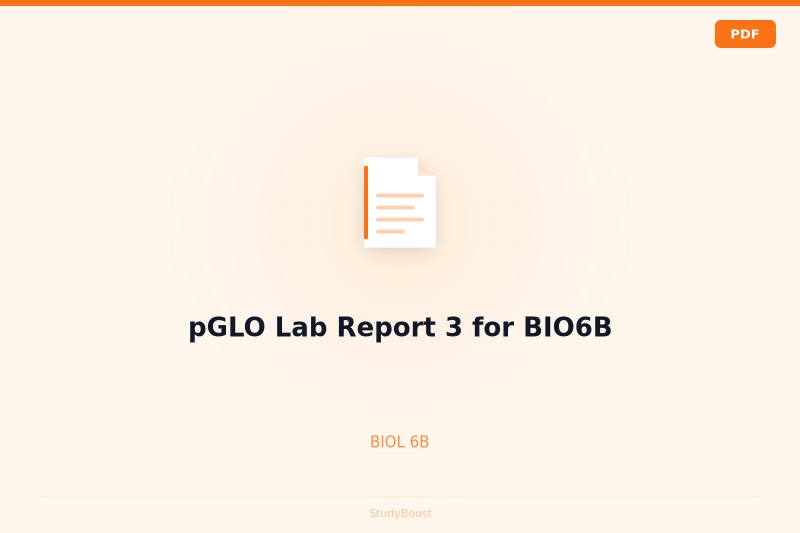 pGLO Lab Report 3 for BIO6B