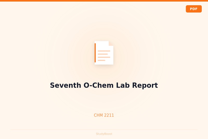 Seventh O-Chem Lab Report