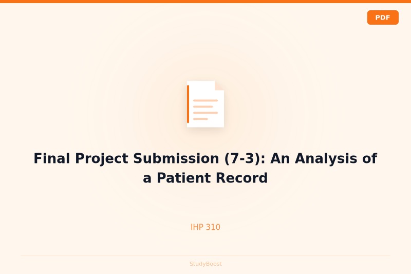Final Project Submission (7-3): An Analysis of a Patient Record