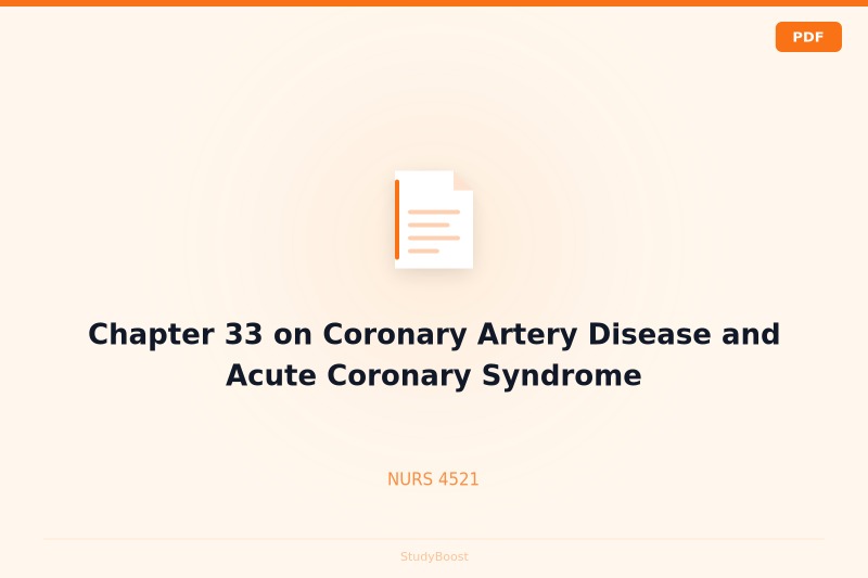 Chapter 33 on Coronary Artery Disease and Acute Coronary Syndrome