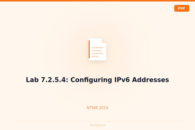 Lab 7.2.5.4: Configuring IPv6 Addresses