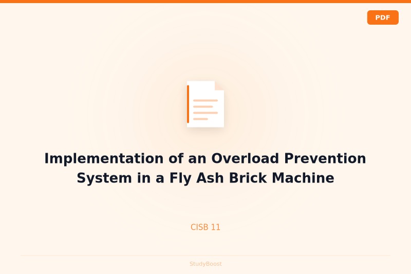 Implementation of an Overload Prevention System in a Fly Ash Brick Machine