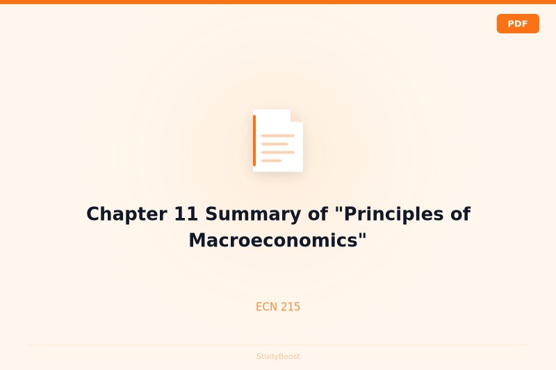 Chapter 11 Summary of "Principles of Macroeconomics"