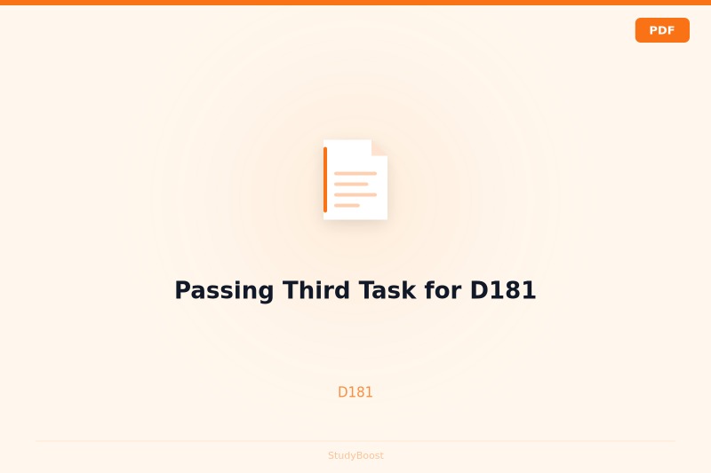 Passing Third Task for D181