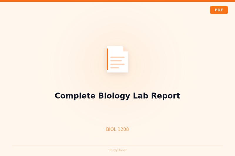 Complete Biology Lab Report