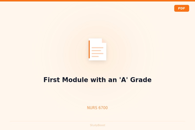 First Module with an 'A' Grade