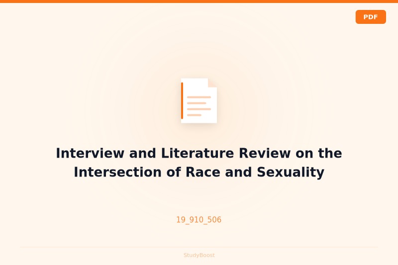 Interview and Literature Review on the Intersection of Race and Sexuality