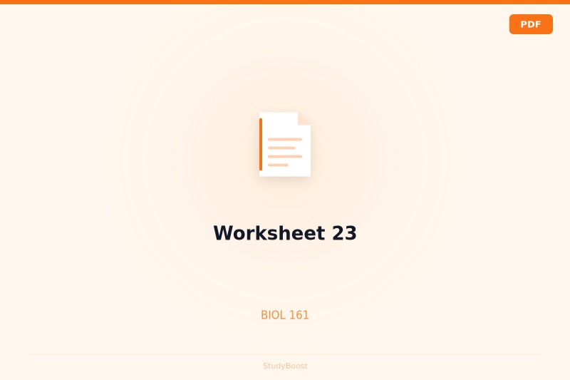 Worksheet 23