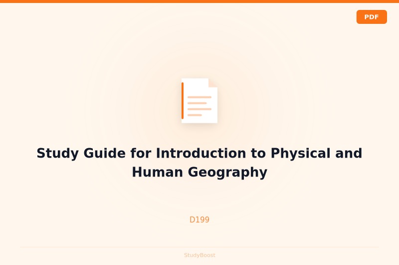 Study Guide for Introduction to Physical and Human Geography