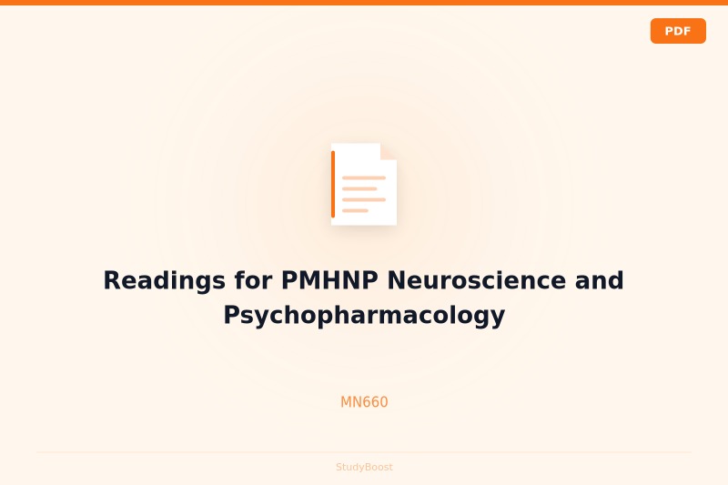 Readings for PMHNP Neuroscience and Psychopharmacology