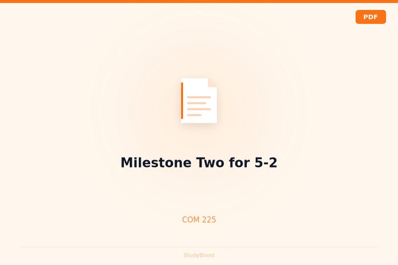 Milestone Two for 5-2