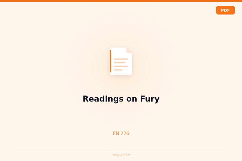 Readings on Fury