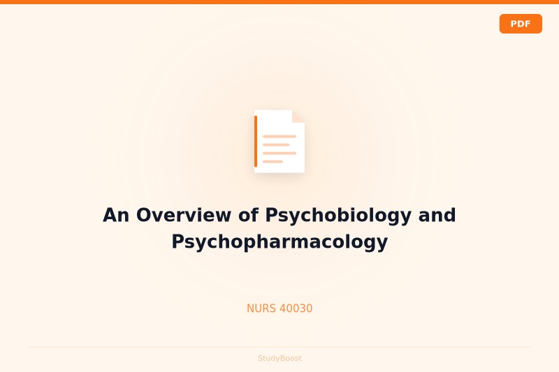 An Overview of Psychobiology and Psychopharmacology