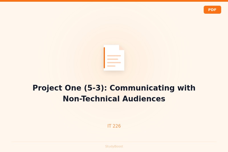 Project One (5-3): Communicating with Non-Technical Audiences