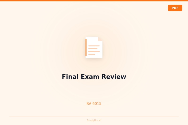 Final Exam Review