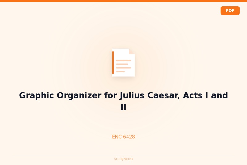 Graphic Organizer for Julius Caesar, Acts I and II
