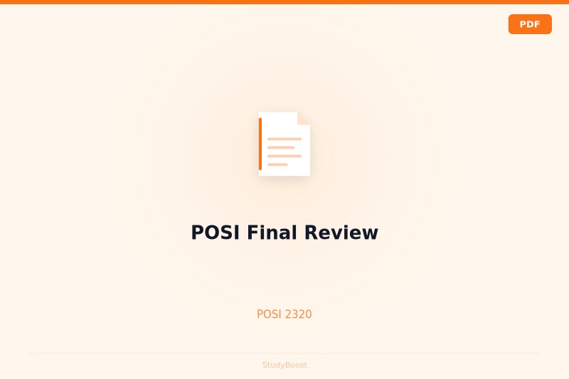POSI Final Review