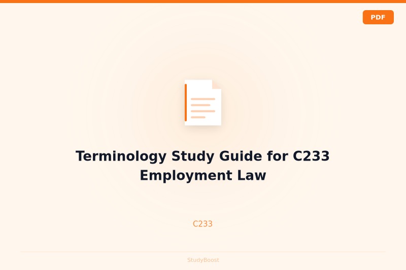 Terminology Study Guide for C233 Employment Law