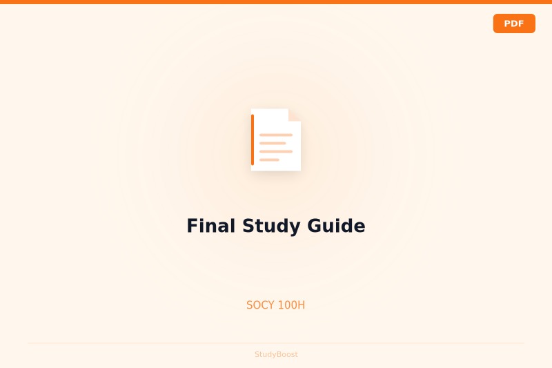 Final Study Guide