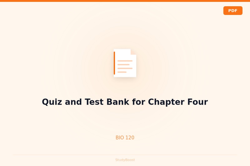 Quiz and Test Bank for Chapter Four