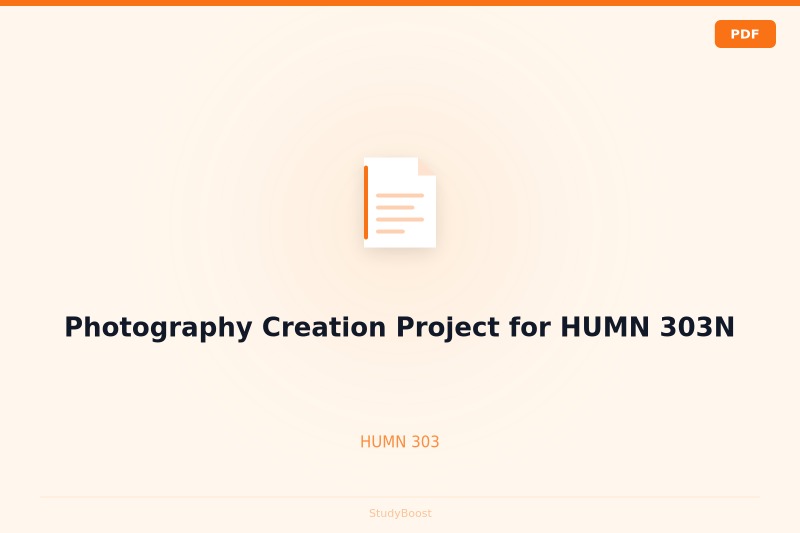 Photography Creation Project for HUMN 303N