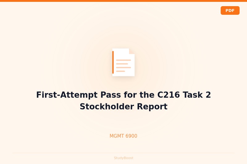 First-Attempt Pass for the C216 Task 2 Stockholder Report
