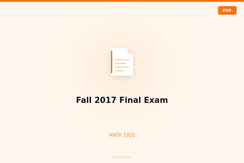 Fall 2017 Final Exam