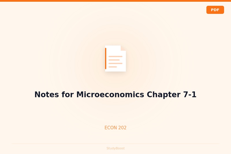Notes for Microeconomics Chapter 7-1