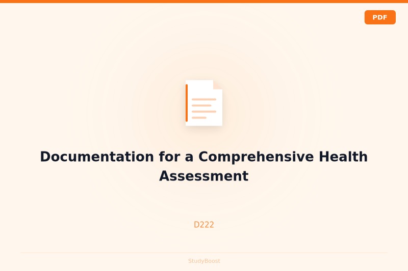 Documentation for a Comprehensive Health Assessment