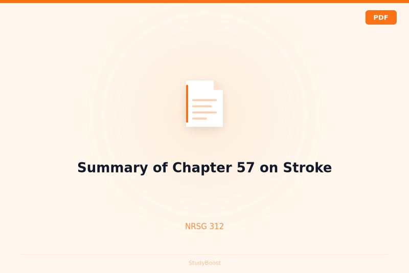 Summary of Chapter 57 on Stroke