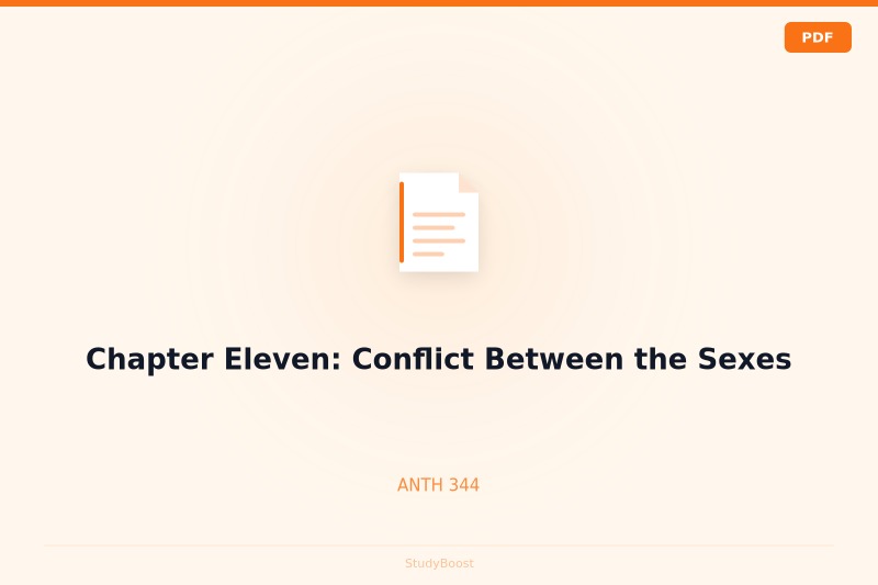 Chapter Eleven: Conflict Between the Sexes