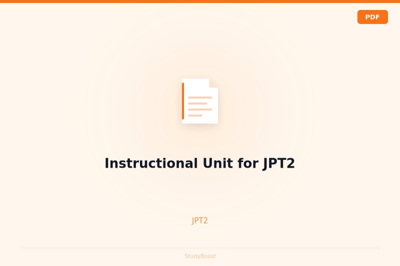 Instructional Unit for JPT2