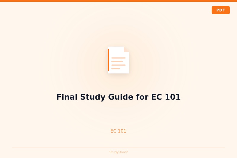 Final Study Guide for EC 101