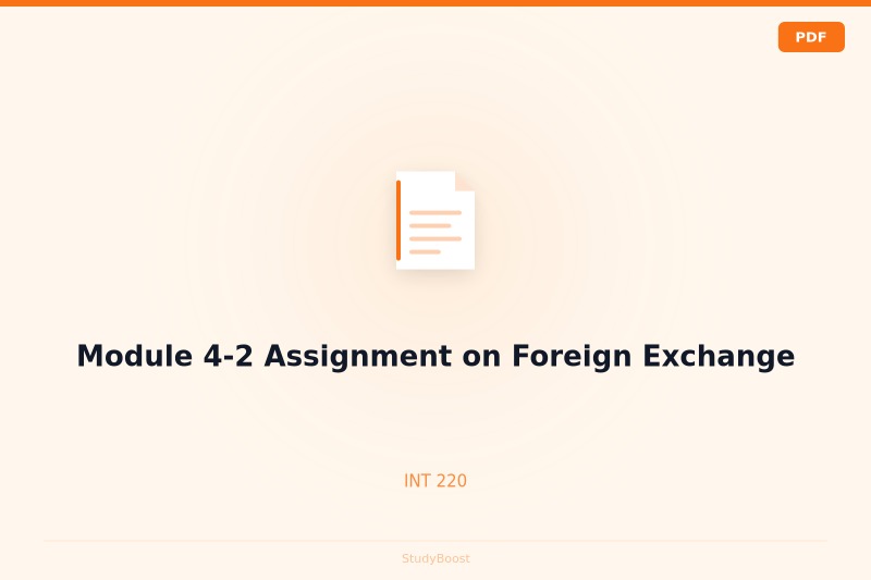 Module 4-2 Assignment on Foreign Exchange