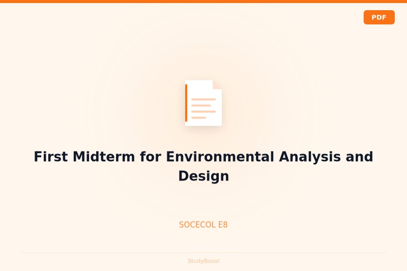 First Midterm for Environmental Analysis and Design