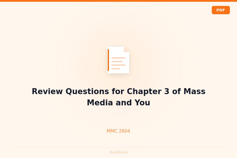 Review Questions for Chapter 3 of Mass Media and You