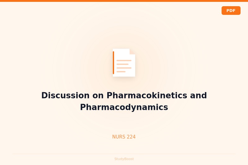 Discussion on Pharmacokinetics and Pharmacodynamics