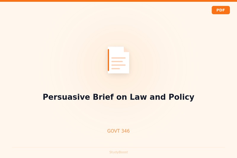 Persuasive Brief on Law and Policy