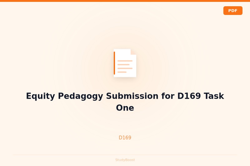 Equity Pedagogy Submission for D169 Task One