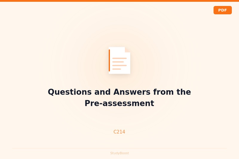 Questions and Answers from the Pre-assessment