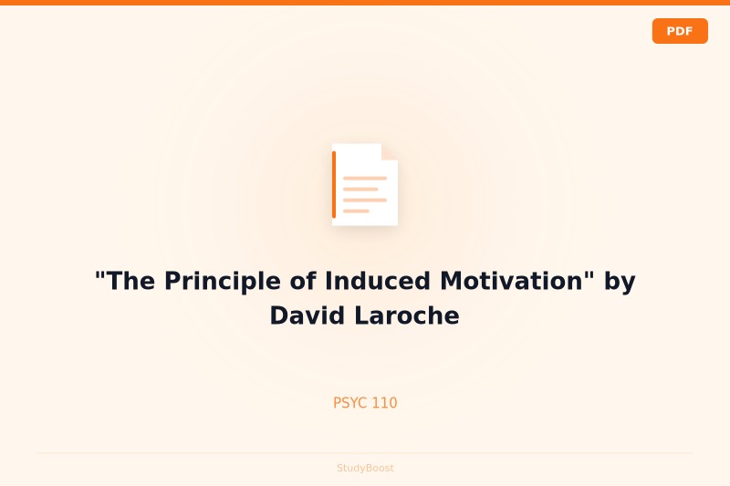 "The Principle of Induced Motivation" by David Laroche