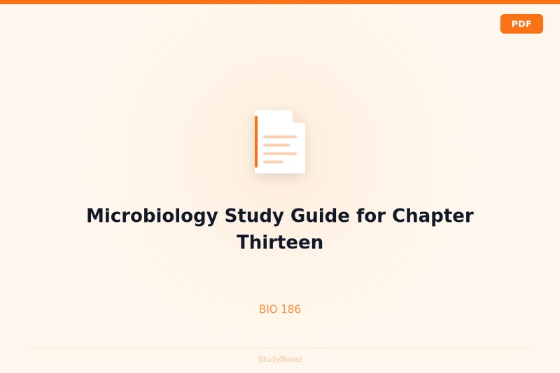 Microbiology Study Guide for Chapter Thirteen